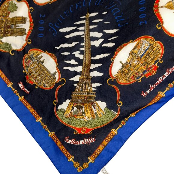 French Paris France vintage Travel adventure print large scarf shawl wrap - Picture 4 of 5